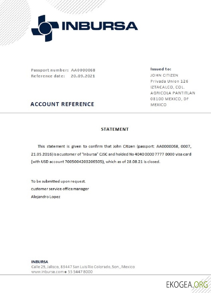 Référence Mexico , Inbursa Bank , closure